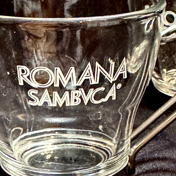Brand New 2 Espresso Sized Glass Cups Romano Sambuca - Picture 4 of 4